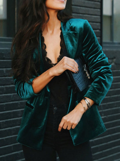 Blazer mit Knopfleiste und Reverskragen