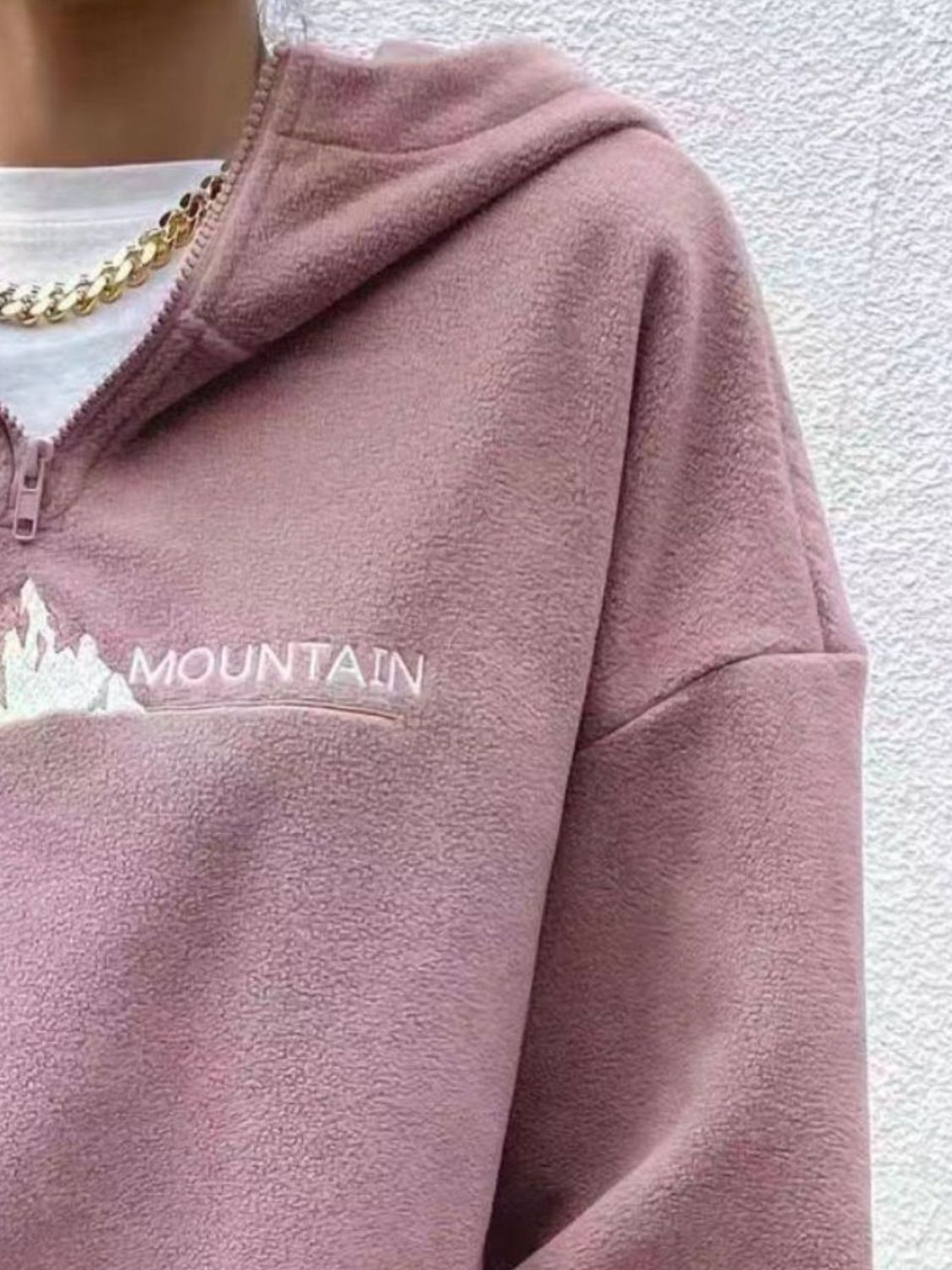 Mountain Langarm-Hoodie mit Viertelreißverschluss