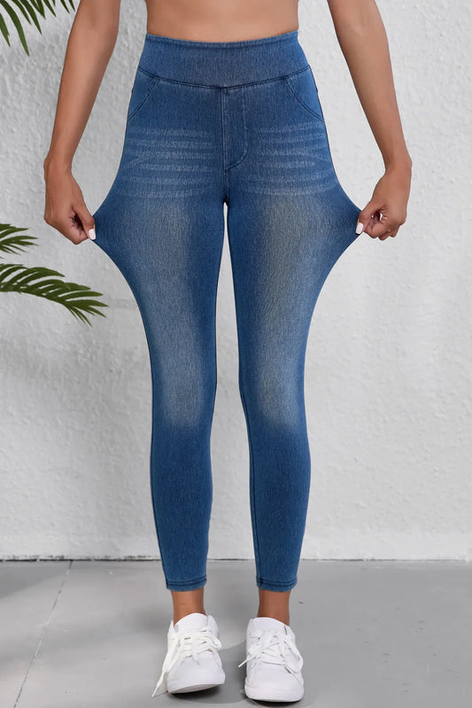 Skinny-Jeans mit hoher Taille