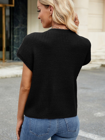 Pullover mit Rundhalsausschnitt und kurzen Ärmeln