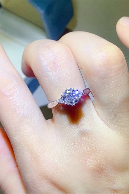 2 Karat Moissanit 925 Sterling Silber Ring