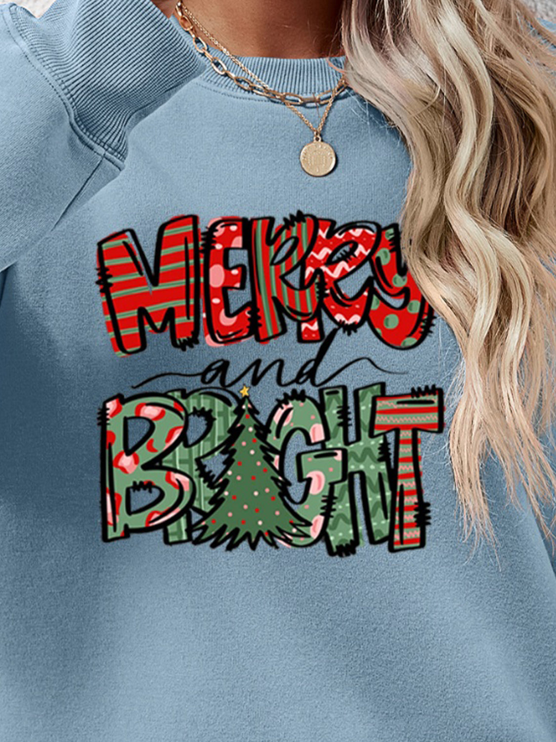 MERRY AND BRIGHT Langarm-Sweatshirt