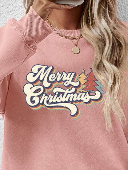 Sweatshirt mit Rundhalsausschnitt und Weihnachtsbuchstabengrafik