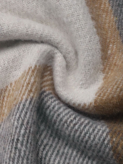 Perfee – Karierte, langärmlige Hemdjacke mit Druckknöpfen