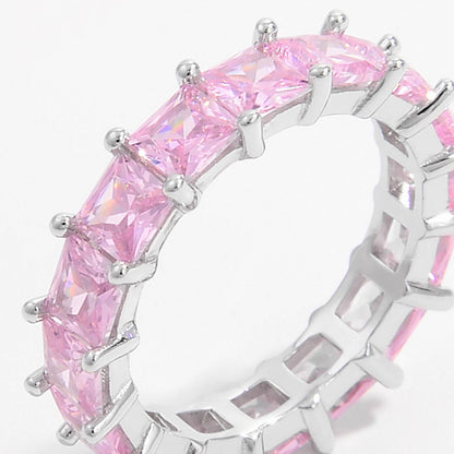 925 Sterling Silber Intarsien Zirkon Ring