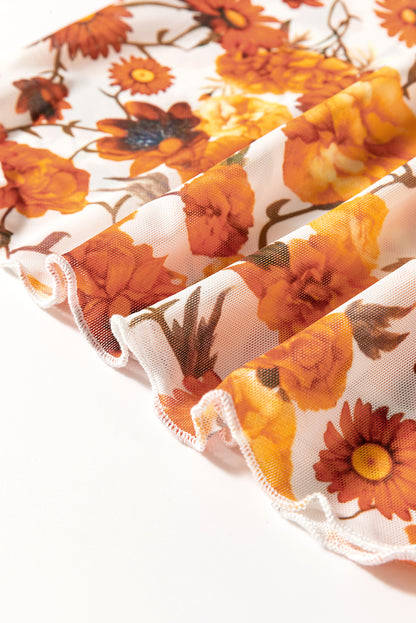 Bedrucktes Oberteil mit Stehkragen und ausgestellten Ärmeln