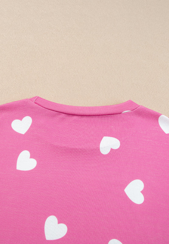 Set aus langärmligem Oberteil mit Rundhalsausschnitt und Shorts mit elastischer Taille