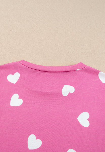 Set aus langärmligem Oberteil mit Rundhalsausschnitt und Shorts mit elastischer Taille