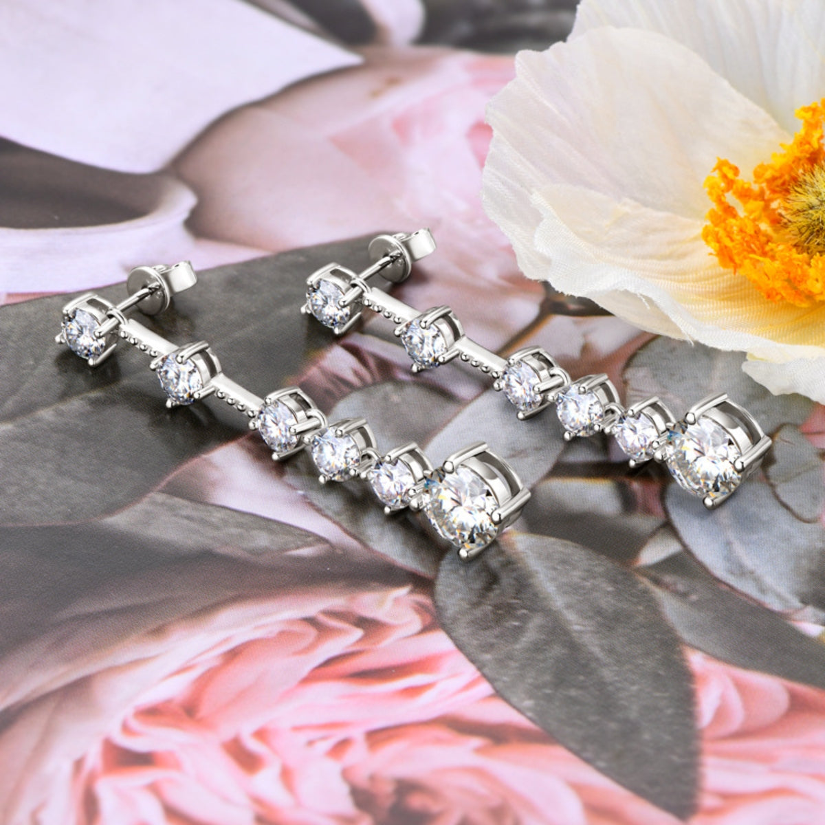 4 Karat Moissanit 925 Sterling Silber Ohrringe