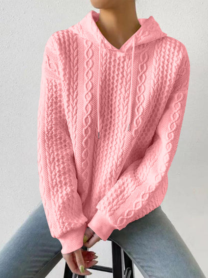 Kapuzenpullover mit überschnittener Schulter und Kordelzug