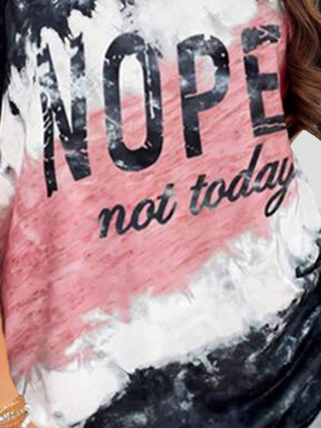 NOPE NOT TODAY T-Shirt mit Rundhalsausschnitt und kurzen Ärmeln