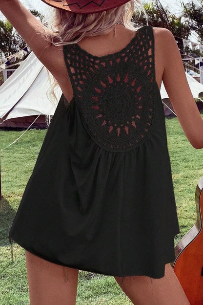 Durchbrochenes Tanktop mit V-Ausschnitt