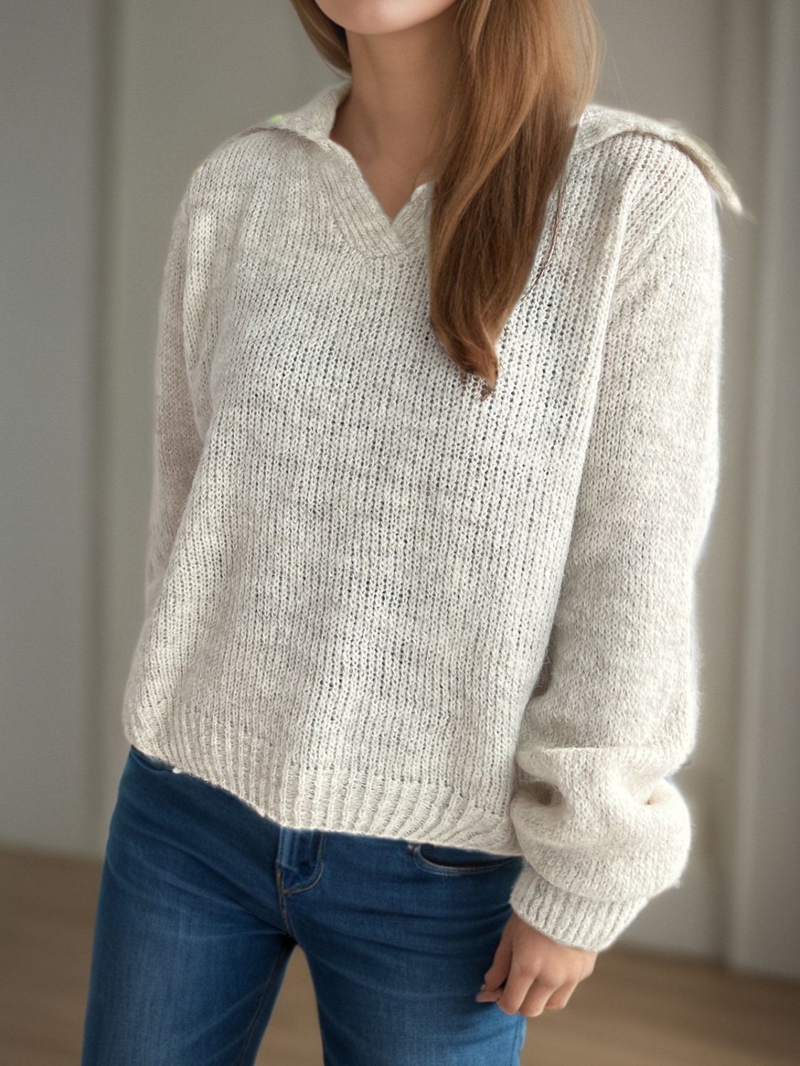 Pullover mit Kragen und langen Ärmeln