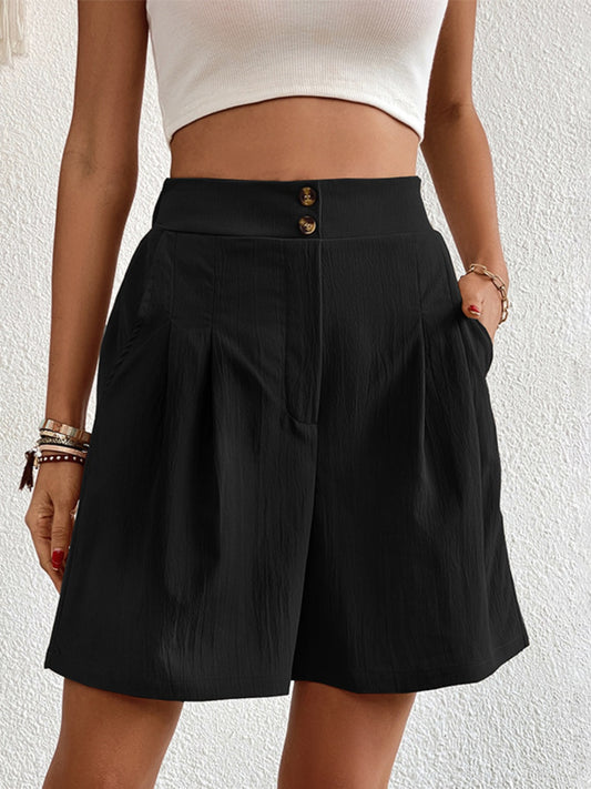Shorts mit hoher Taille und Taschen