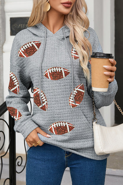 Fußball-Langarm-Hoodie mit Kordelzug