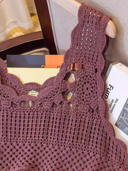 Durchbrochenes Tanktop mit U-Ausschnitt