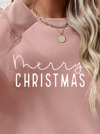MERRY CHRISTMAS Sweatshirt mit überschnittenen Schultern