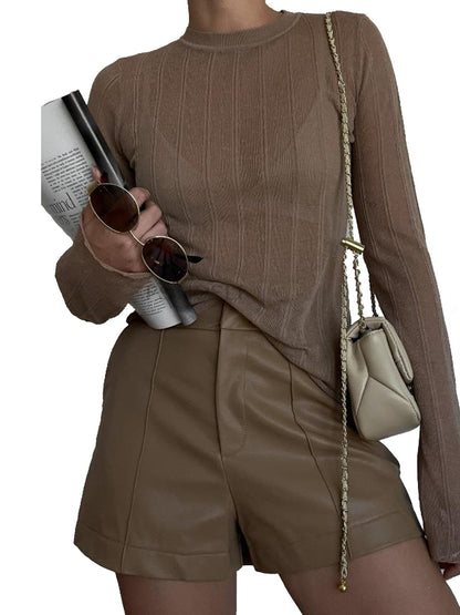 T-Shirt mit Rundhalsausschnitt und langen Ärmeln