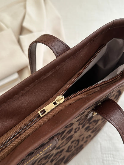 Tragetasche aus Polyester mit Leopardenmuster