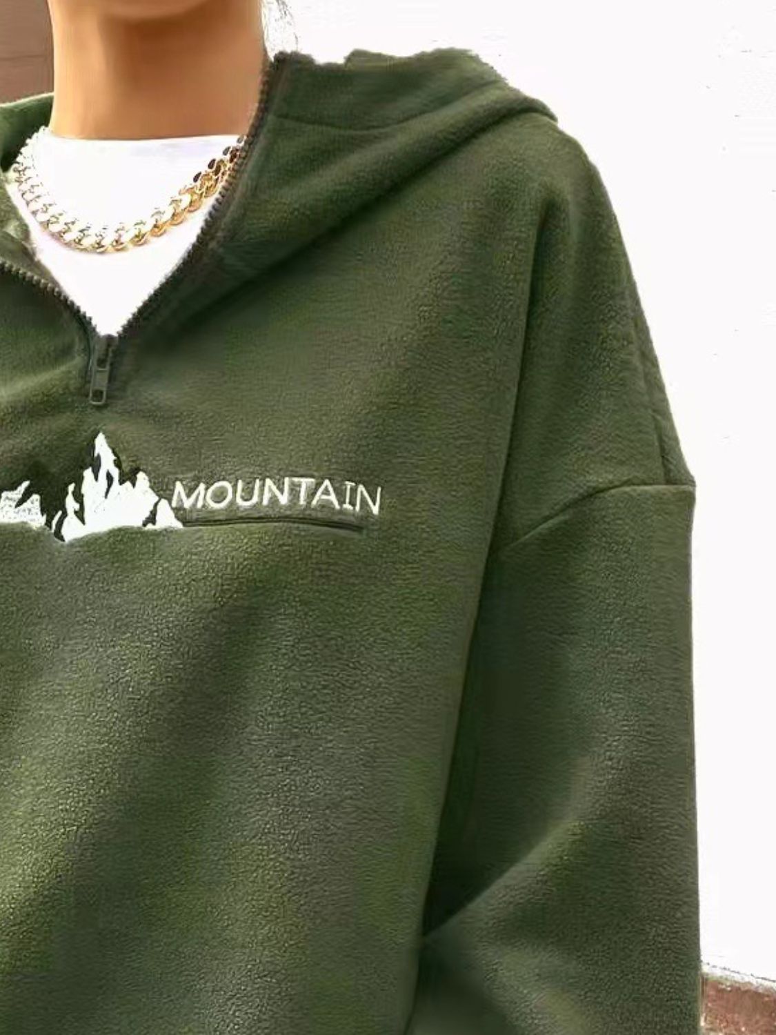 Mountain Langarm-Hoodie mit Viertelreißverschluss