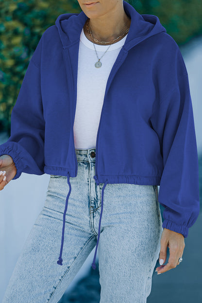 Kapuzenjacke mit Kordelzug und Reißverschluss