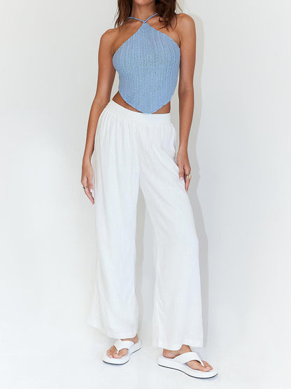 Top sin mangas con lazo en la espalda