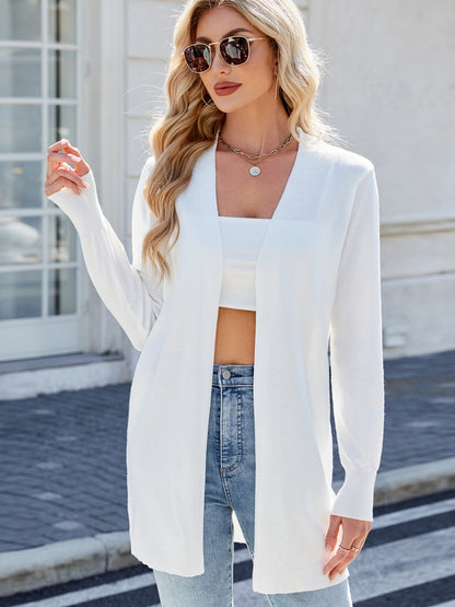 Strickjacke mit langen Ärmeln und offener Vorderseite