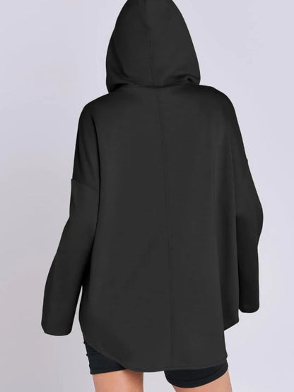 Langärmliger Hoodie mit Viertelreißverschluss