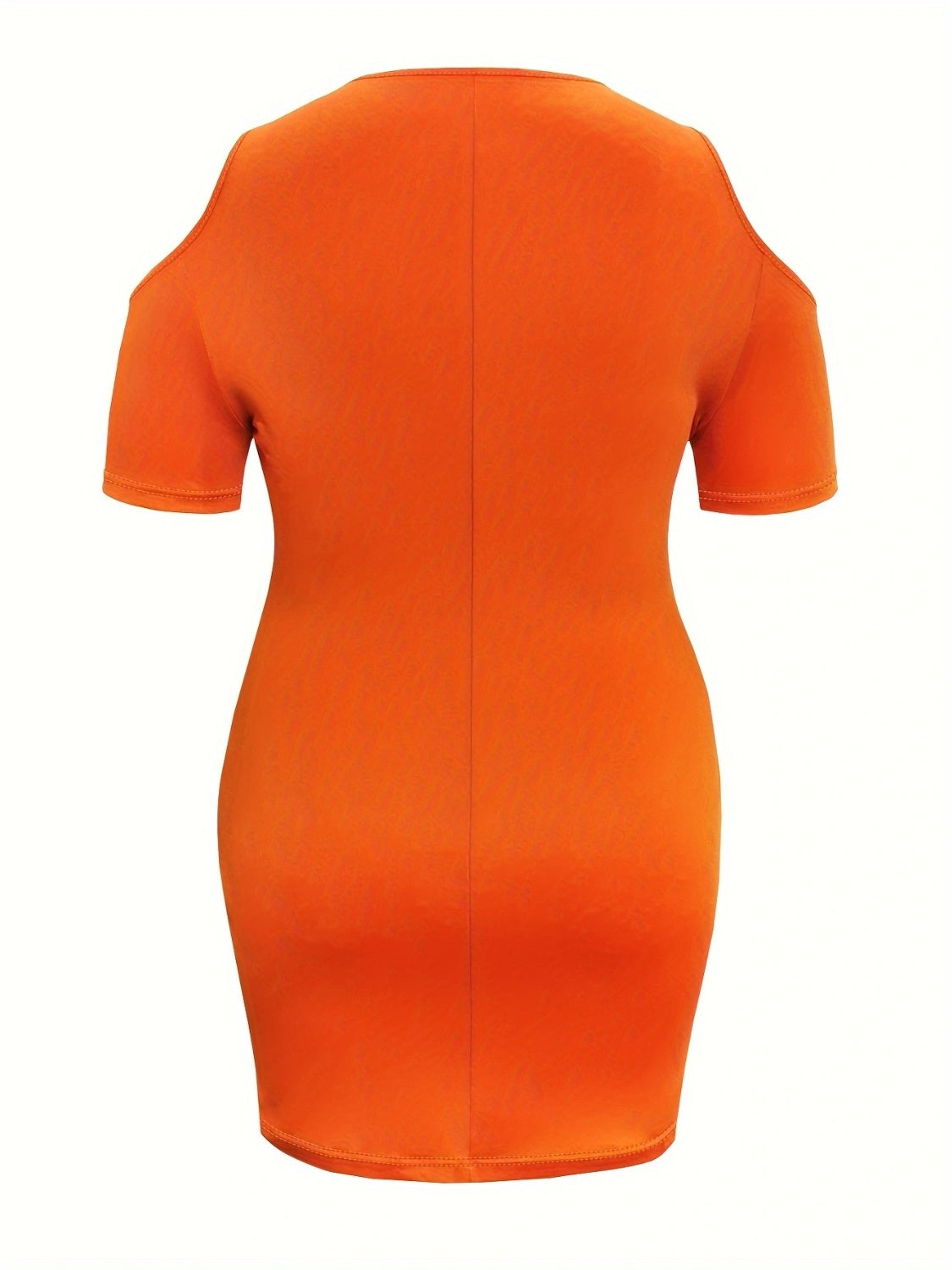 Plus Size Cold Shoulder Kurzarm-Minikleid