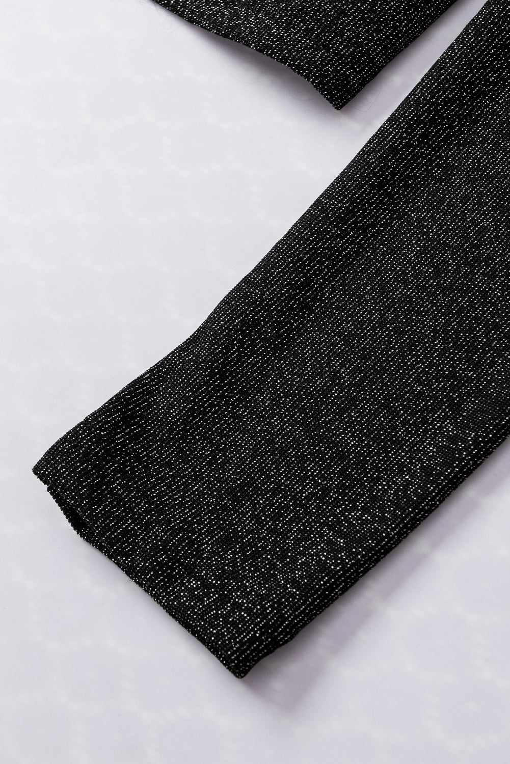 Metallic-Bluse mit Rundhalsausschnitt und Puffärmeln