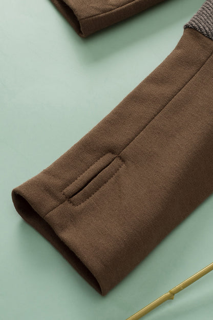 Langarmbluse mit Farbblockdesign und Kerben