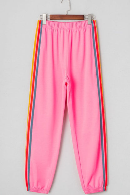 Active-Hose mit kontrastierenden Streifen und elastischer Taille