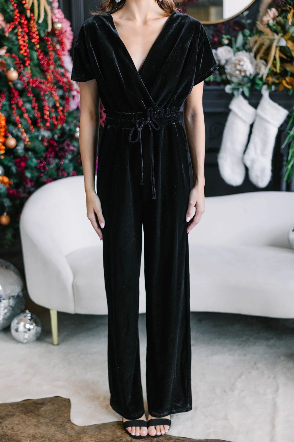 Jumpsuit mit kurzen Ärmeln und Kordelzug