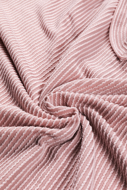 Strukturiertes Langarm-Sweatshirt mit V-Ausschnitt