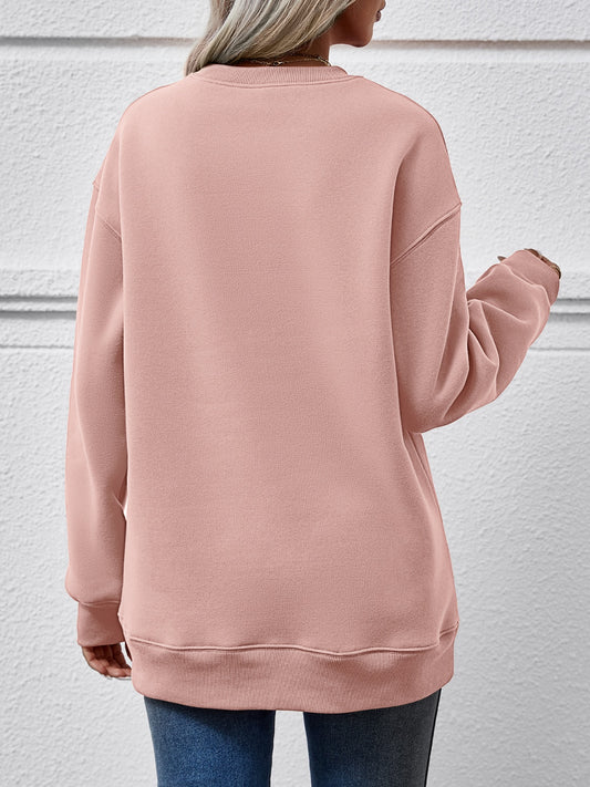 Sweatshirt mit Buchstaben Grafik und tief angesetzten Schultern