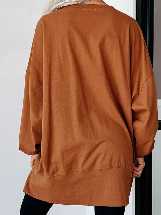 Sweatshirt mit Pailletten und Buchstabengrafik und langen Ärmeln