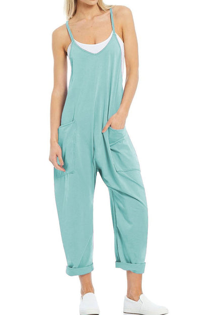 Jumpsuit mit Spaghettiträgern und Taschen