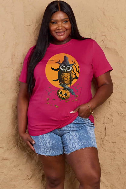 Simply Love – Baumwoll-T-Shirt in voller Größe mit Halloween-Motiv und Grafik