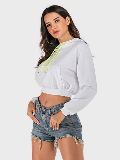 Perfee Kapuzenpullover mit Kordelzug und Buchstaben-Print