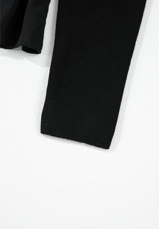 Langärmliges T-Shirt mit Schößchen und U-Ausschnitt