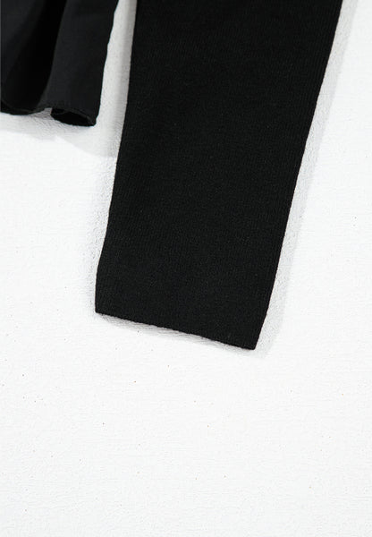 Langärmliges T-Shirt mit Schößchen und U-Ausschnitt