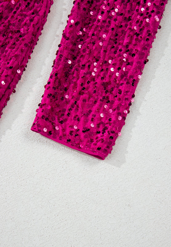 Langärmliges Minikleid mit Pailletten