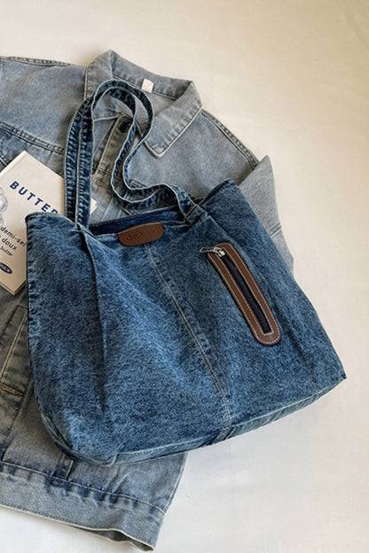 Mittelgroße Tragetasche aus Denim