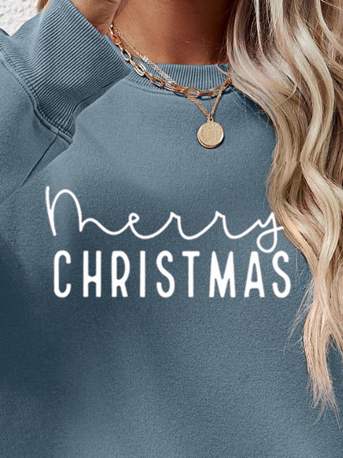 MERRY CHRISTMAS Sweatshirt mit überschnittenen Schultern