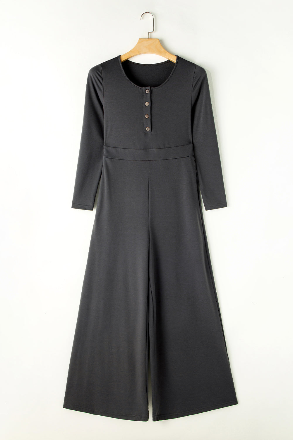 Jumpsuit mit weitem Bein und langen Ärmeln und Taschen