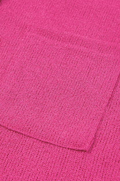 Exposed Seam Detail Henley Knit Hoodie