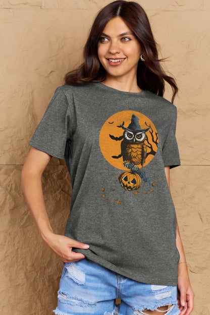 Simply Love – Baumwoll-T-Shirt in voller Größe mit Halloween-Motiv und Grafik