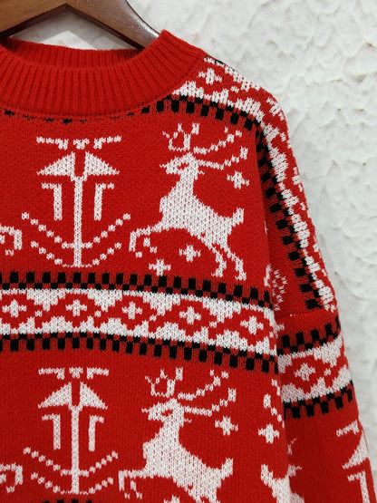 Weihnachtselement Rundhals Langarmpullover