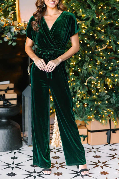 Jumpsuit mit kurzen Ärmeln und Kordelzug