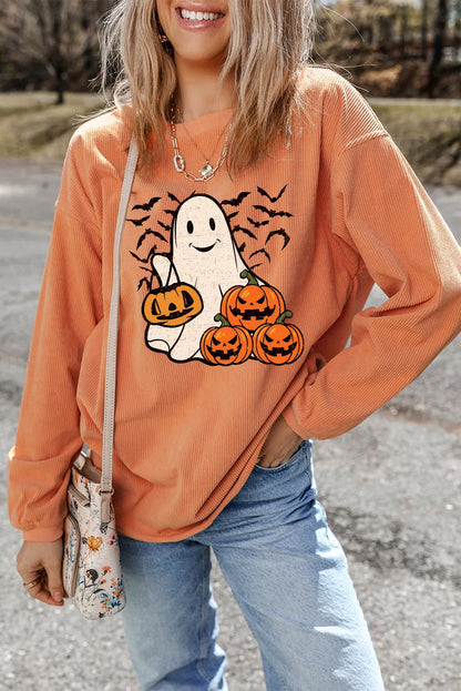 Jack-O'-Lantern Rundhals Langarm-Sweatshirt
